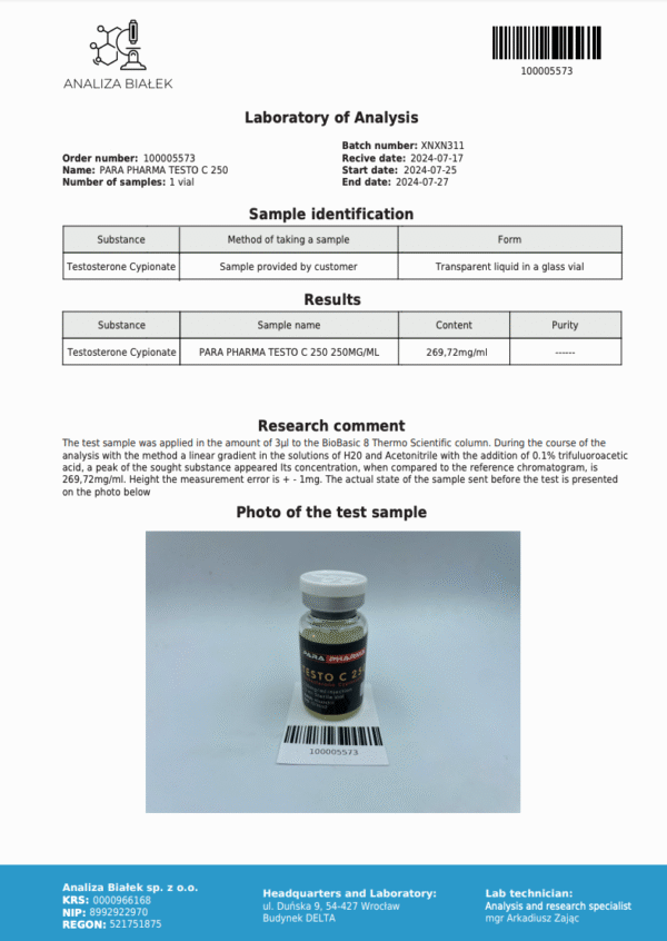 TESTO C 250 Para Pharma INTL