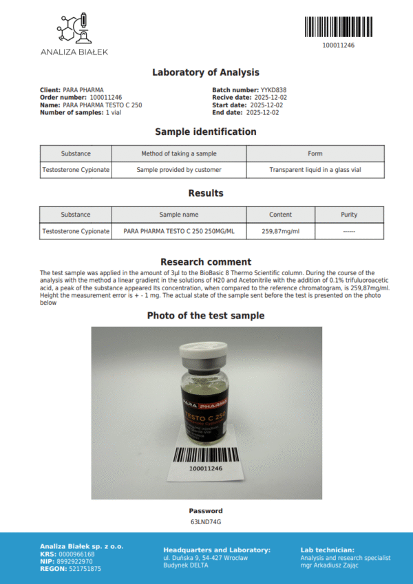 TESTO C 250 Para Pharma INTL